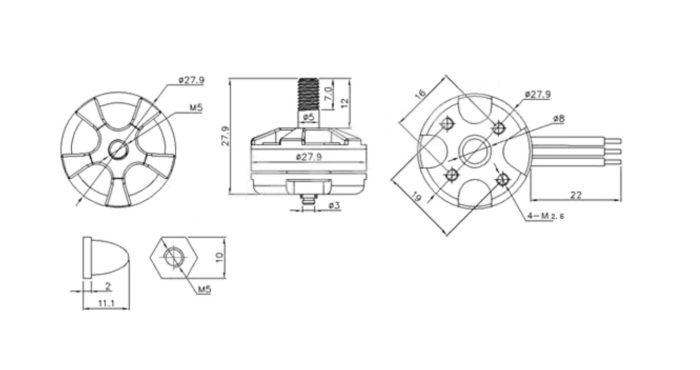 Motor-Brushless-MT2204-2204-2300KV