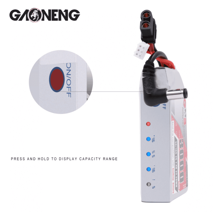 GAONENG-GNB-2S-7.4V-3000mAh-5C-LiPo-Battery-DC5.5-XT60-for-Fat-Shark-HDO-DJI-Goggle