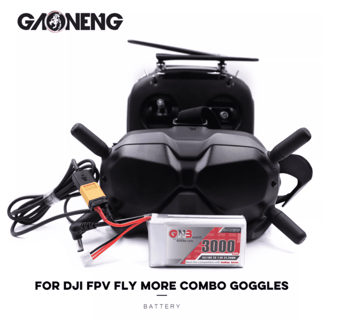 GAONENG-GNB-2S-7.4V-3000mAh-5C-LiPo-Battery-DC5.5-XT60-for-Fat-Shark-HDO-DJI-Goggle