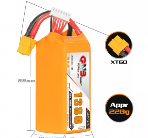GAONENG-GNB-6S-22.2V-1380mAh-95C-XT60-LiPo-Battery