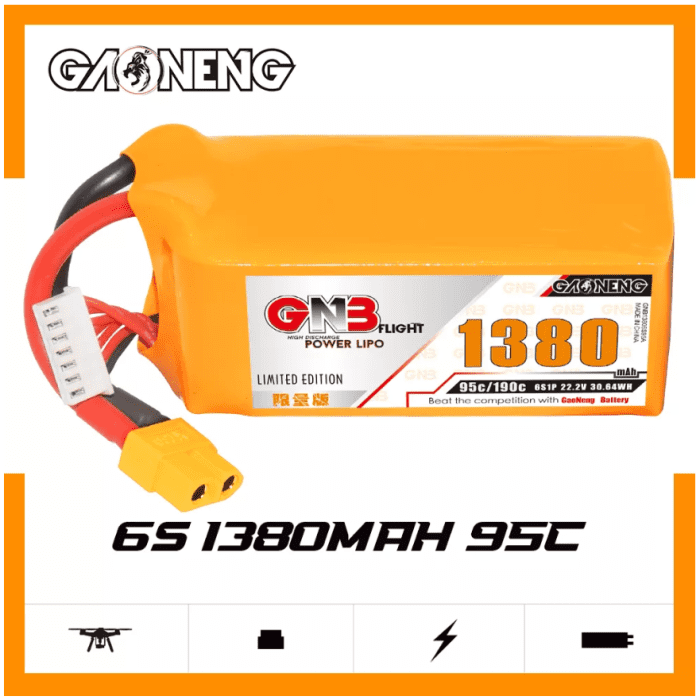 GAONENG-GNB-6S-22.2V-1380mAh-95C-XT60-LiPo-Battery