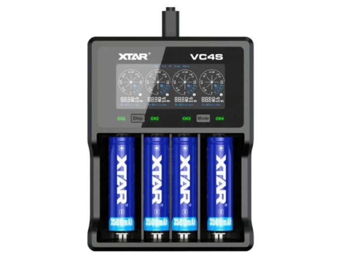 XTAR-VC4S-4-Bay-LCD-USB-Cargador-de-Bateria