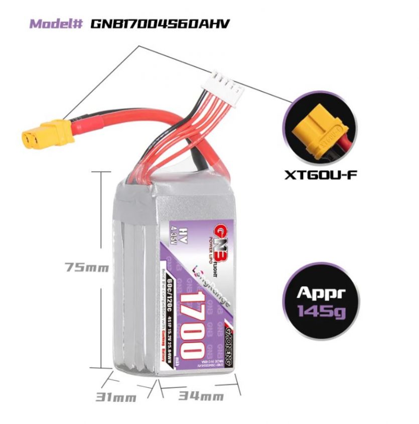 GAONENG-GNB-LiHV-4S-15.2V-1700mAh-60C-XT60