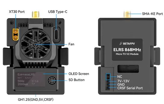 BETAFPV ELRS Micro TX V2 módulo 915MHZ 2W 6 BETAFPV-ELRS-Micro-TX-V2-modulo-915MHZ-2W