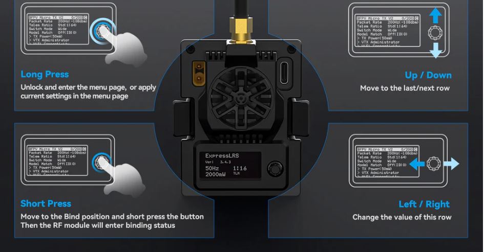 BETAFPV ELRS Micro TX V2 módulo 915MHZ 2W 10 BETAFPV-ELRS-Micro-TX-V2-modulo-915MHZ-2W