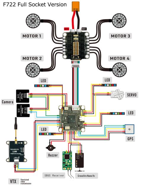 Stack 9IMOD F722 ESC 55A 3-6S 6 Stack-9IMOD-F722-ESC-60A-3-6S
