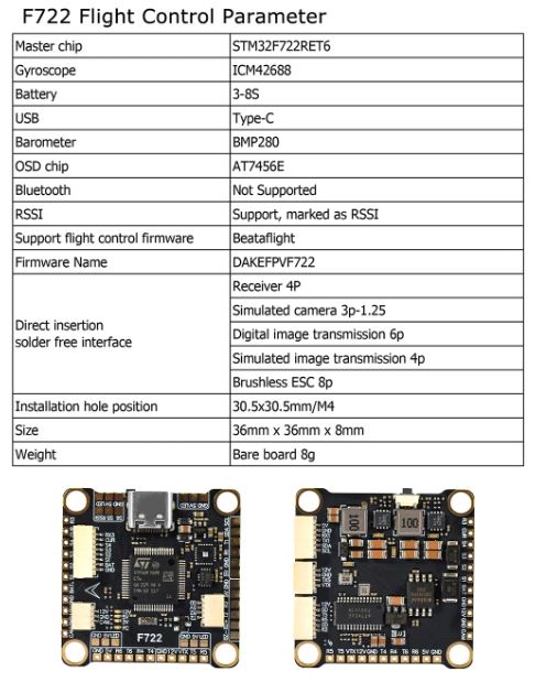 Stack 9IMOD F722 ESC 55A 3-6S 8 Stack-9IMOD-F722-ESC-60A-3-6S