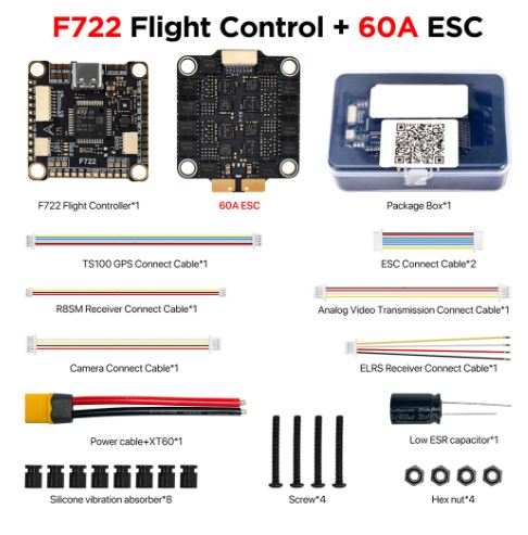 Stack 9IMOD F722 ESC 60A 3-6S 4 Stack-9IMOD-F722-ESC-60A-3-6S