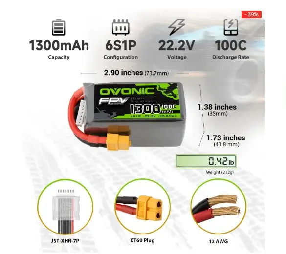 Bateria-Ovonic-6S-1300mAh-100C